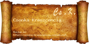 Csonka Kreszcencia névjegykártya